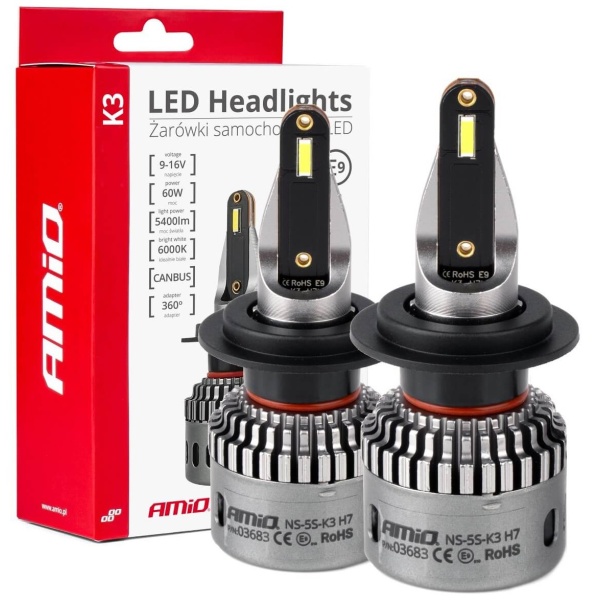 Kit Led H7 Amio K3 H7 12V 60W 6000K Canbus 03683